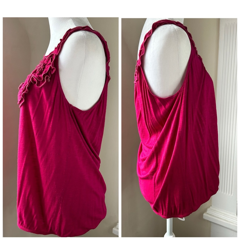 Studio M Embellished Pink Ruffled Tank Top - Picture 6 of 12